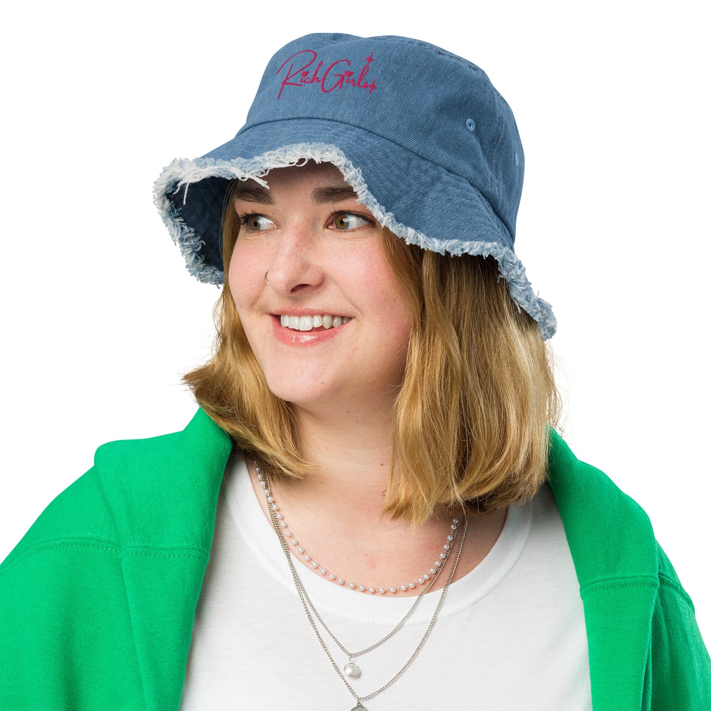 Rich Girls denim bucket hat