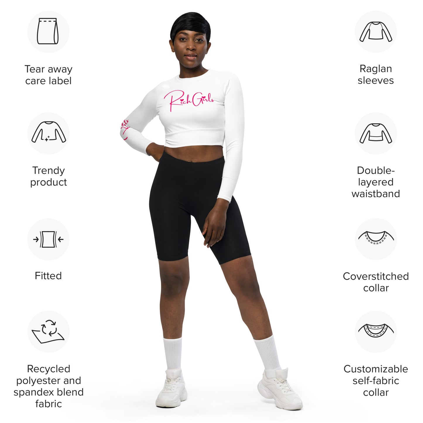 Rich Girls  long-sleeve crop top