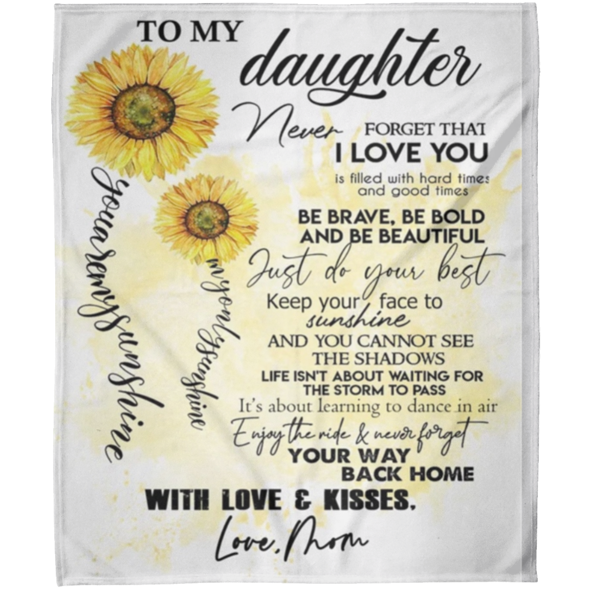 Daughter love MOM Fleece Blanket 50x60