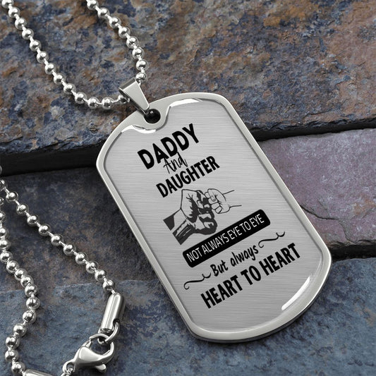 Daddy and daughter necklace heart to heart