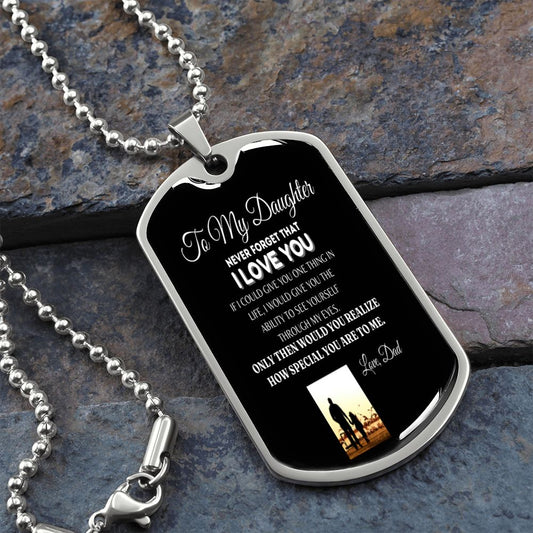 To My daughter dog chain love dad