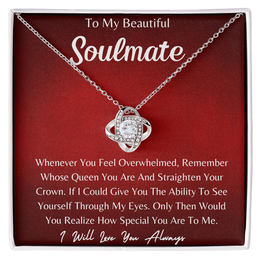 Soulmate love knot necklace Red