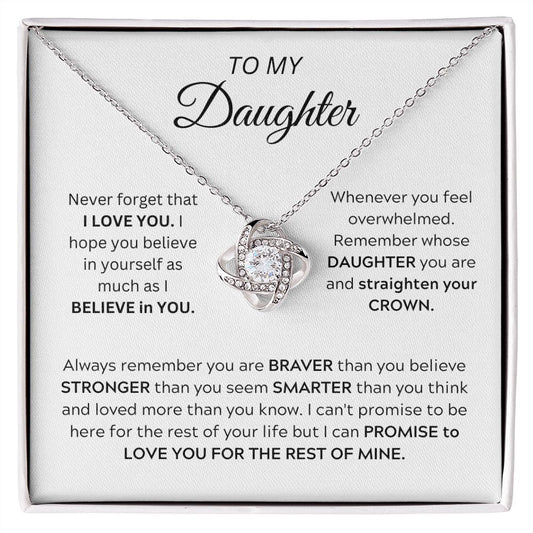 TO MY DAUGHTER LOVE KNOT KNECKLACE