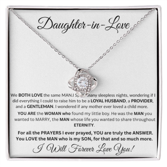 Daughter-In-Law Birthday Gift Wedding gift for her Christmas gift Necklace Jewelry gift for Bride gift from Mother In Law LOVE