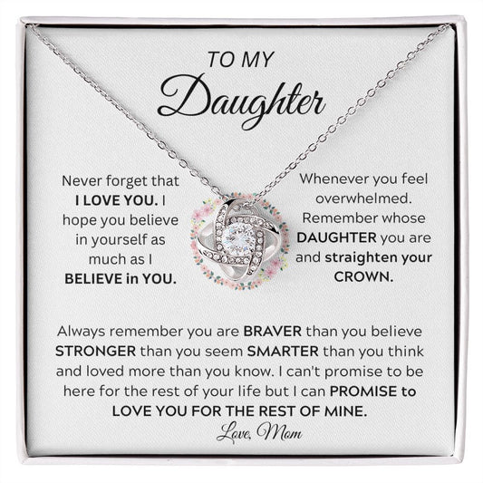 To my daughter flower necklace love mom