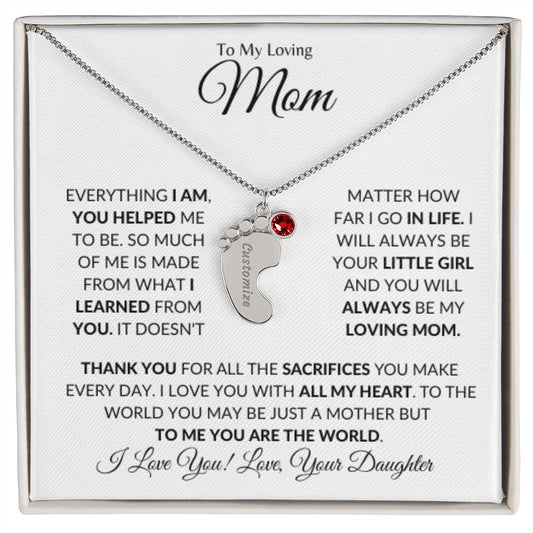 Engraved Birthstone Necklace