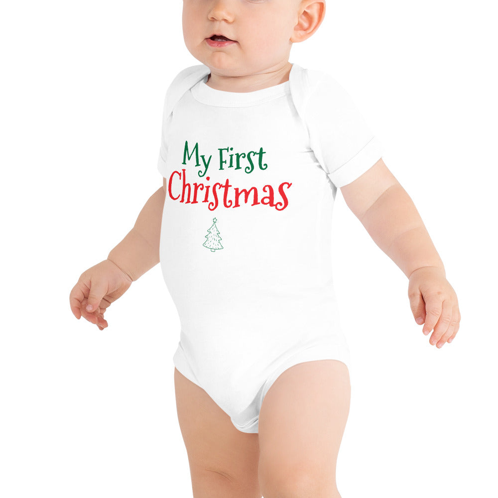 Baby short sleeve one piece MY FIRST CHRISTMAS