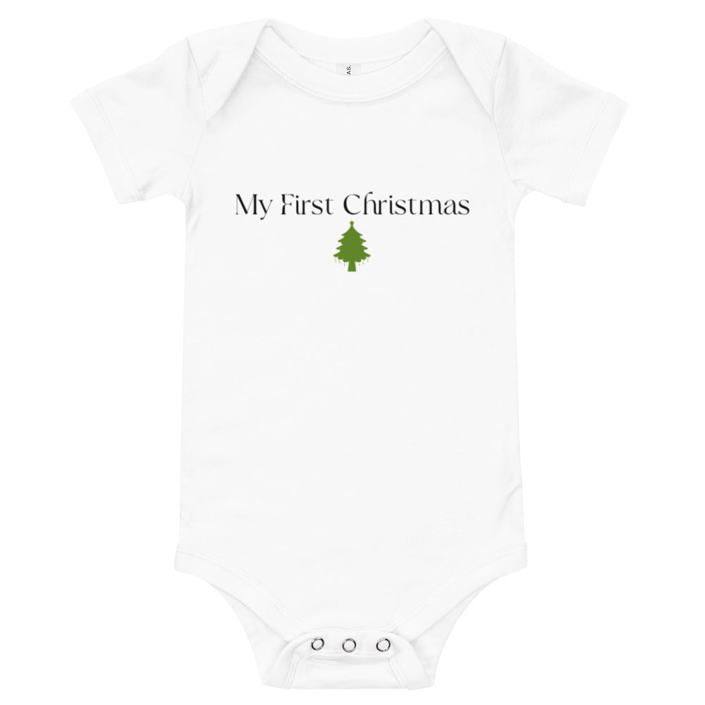 my first christmas Baby short sleeve one piece