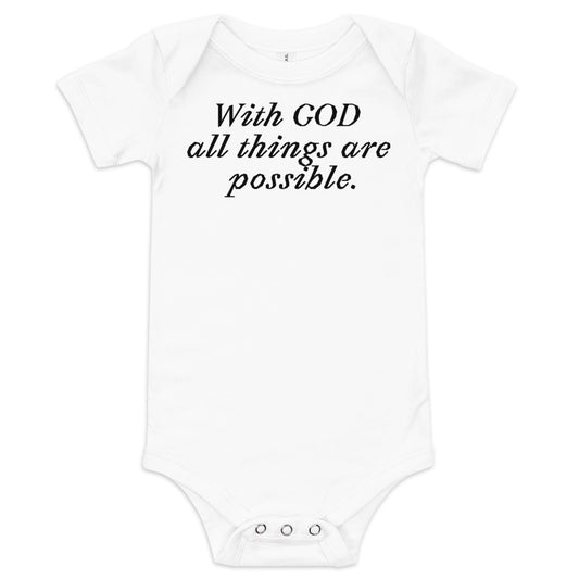 With GOD Baby short sleeve one piece