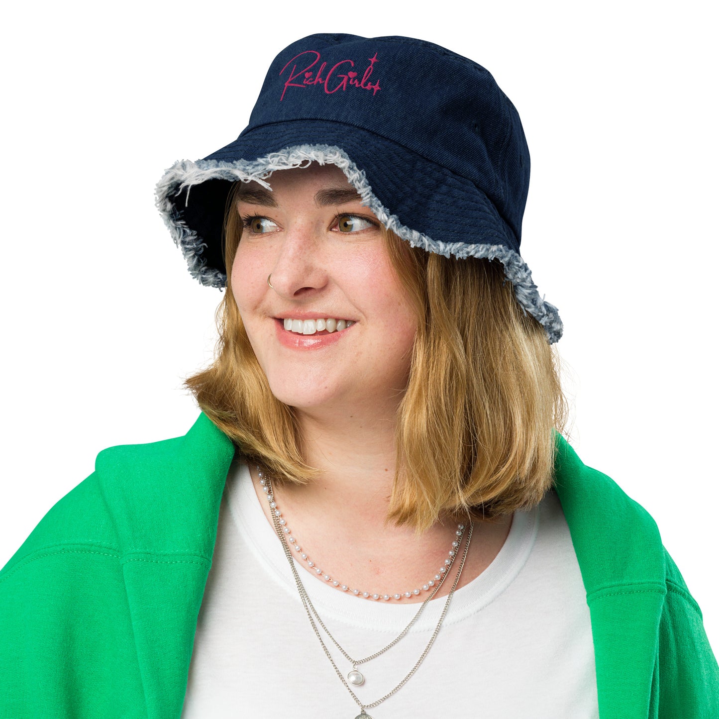 Rich Girls denim bucket hat