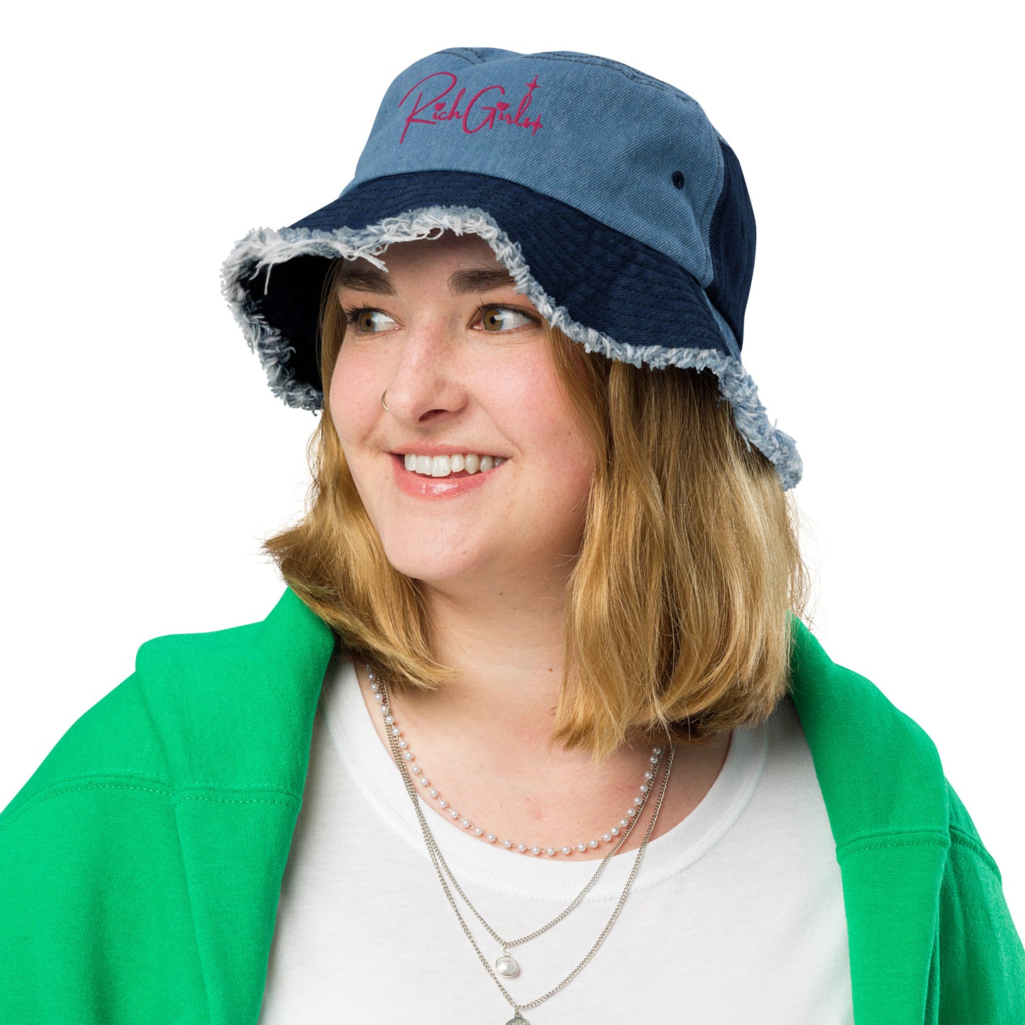 Rich Girls denim bucket hat
